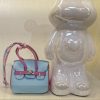 Birkin pink and blue color block strapless