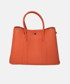 Garden Party 36 Silver Lock Cowhide Leather Handbag for Women