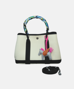Garden Party 30 Silver Lock Cowhide Leather Handbag for Women